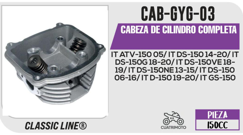 CABEZA DE CILINDRO COMPLETA PLATA