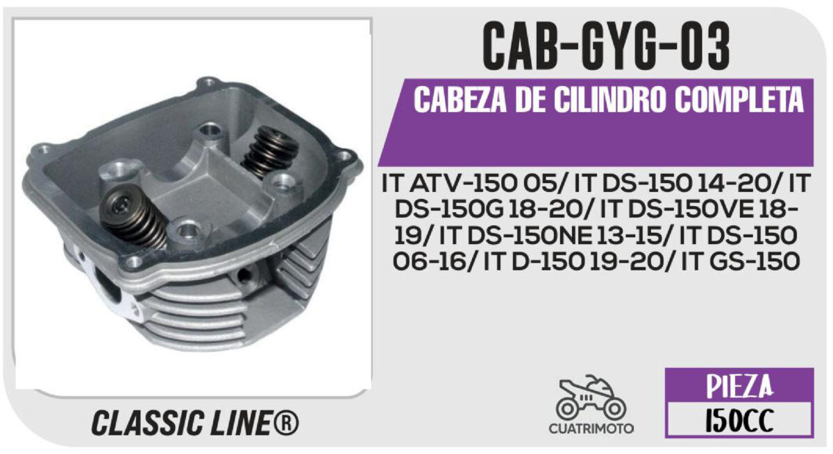 CABEZA DE CILINDRO COMPLETA PLATA