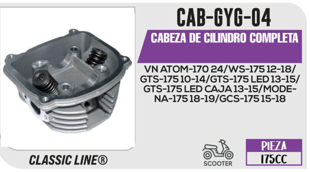 CABEZA DE CILINDRO COMPLETA PLATA