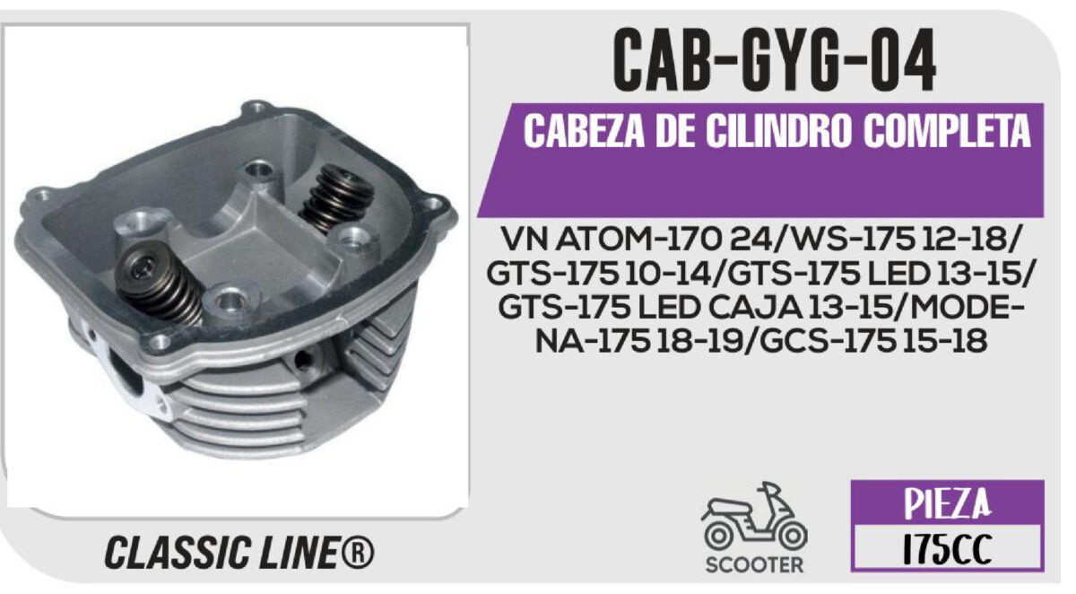 CABEZA DE CILINDRO COMPLETA PLATA