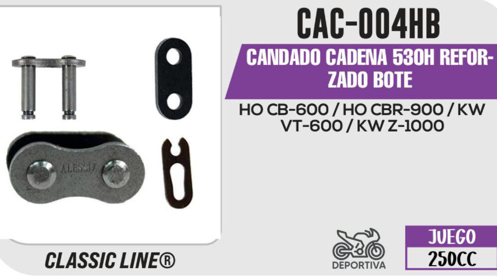 CANDADO CADENA 530H REFORZADO BOTE