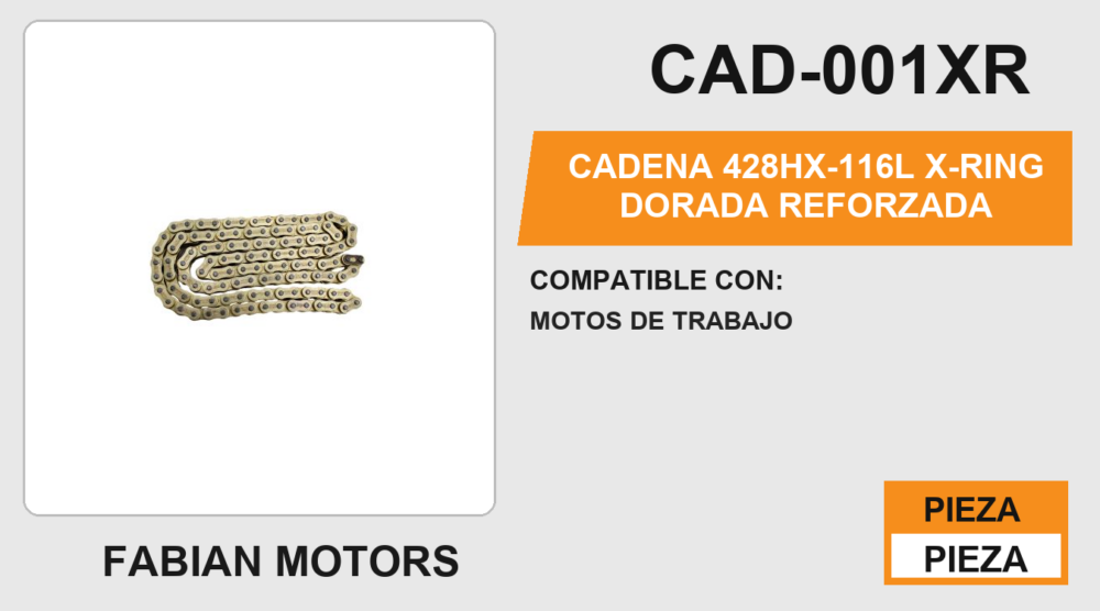 CADENA 428HX-116L X-RING DORADA REFORZADA