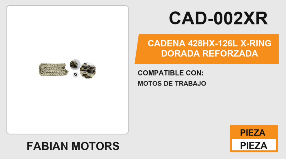 CADENA 428HX-126L X-RING DORADA REFORZADA