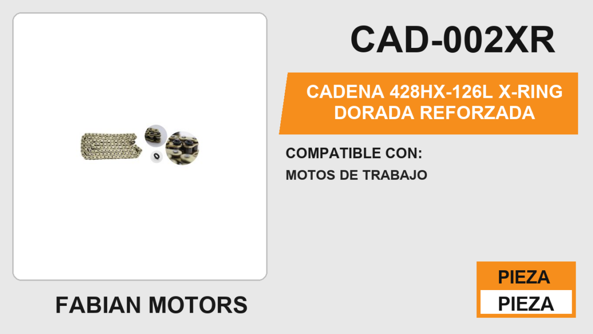 CADENA 428HX-126L X-RING DORADA REFORZADA