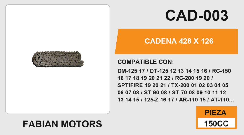 CADENA 428 x 126