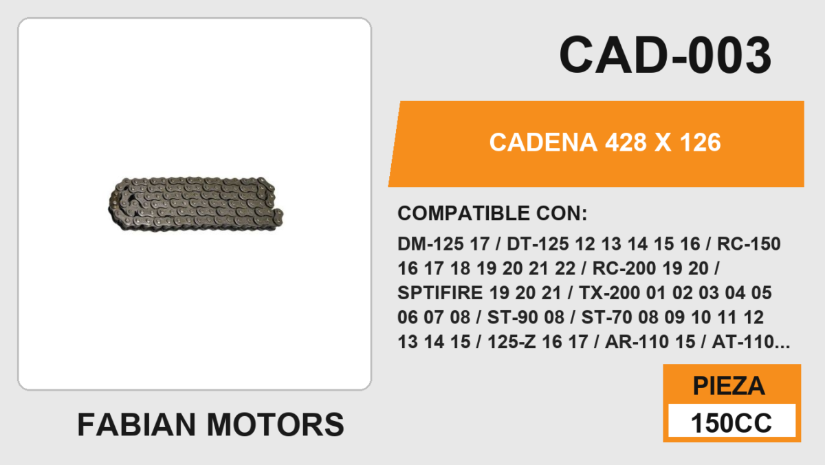 CADENA 428 x 126
