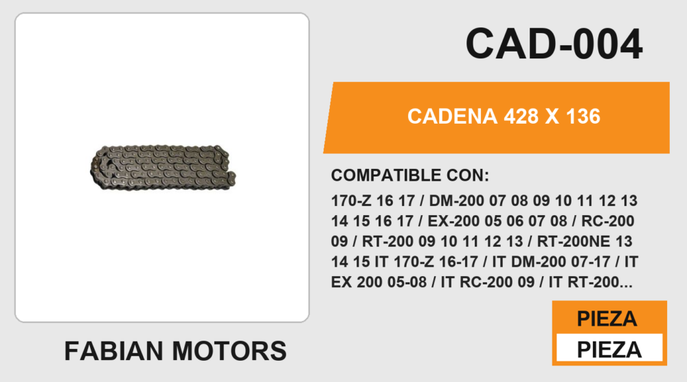 CADENA 428 x 136