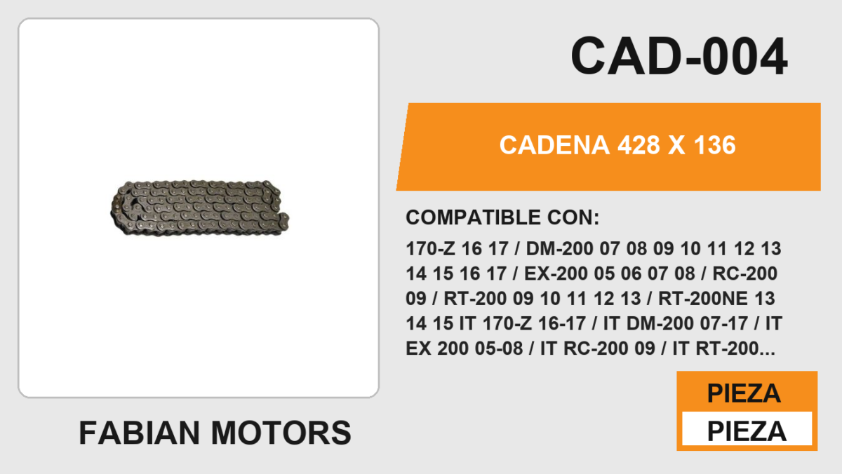 CADENA 428 x 136