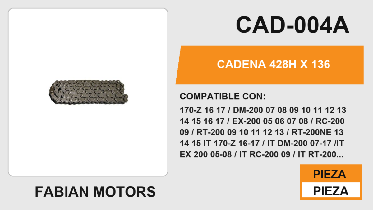CADENA 428H x 136