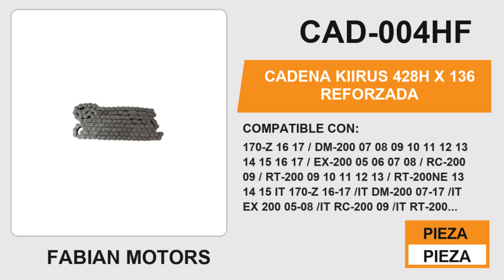 CADENA 428H x 136 REFORZADA