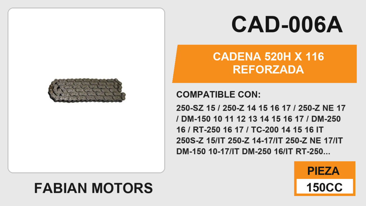 CADENA 520H X 116 REFORZADA