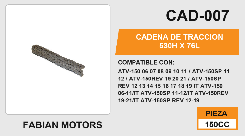 CADENA DE TRACCION 530H x 76L