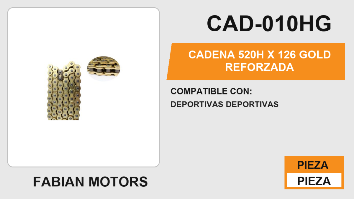 CADENA 520H x 126 GOLD REFORZADA