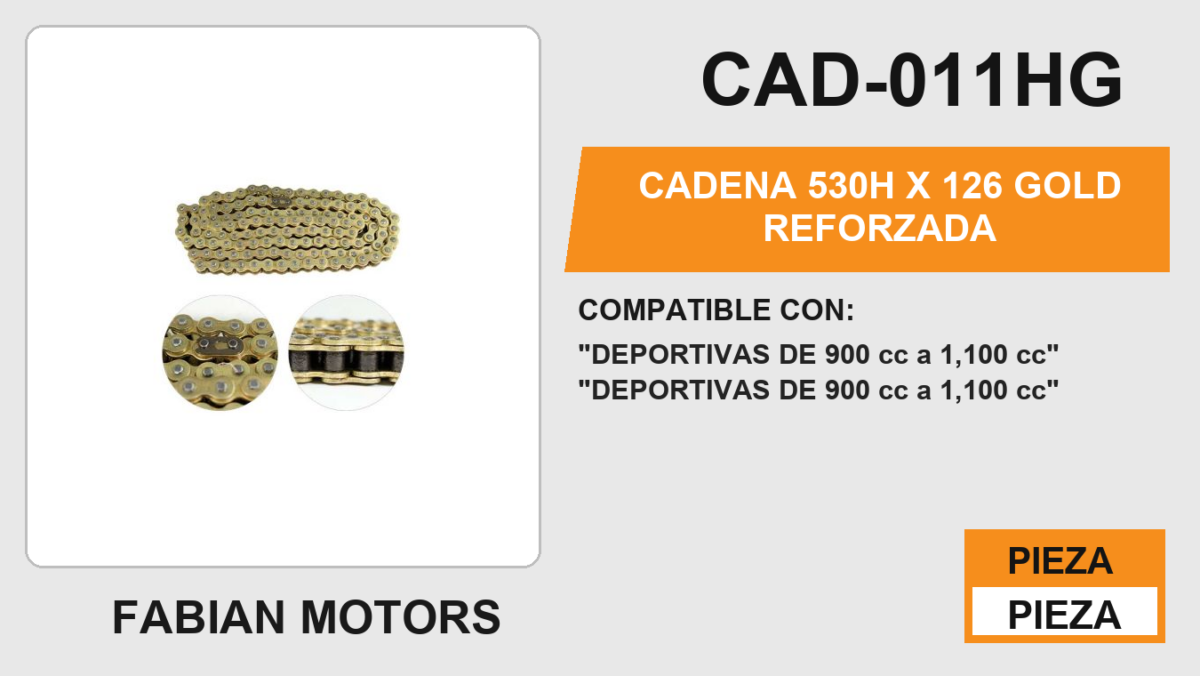 CADENA 530H x 126 GOLD REFORZADA
