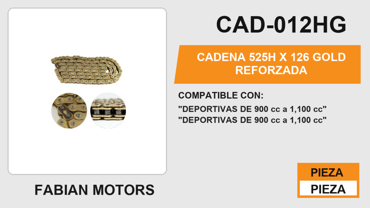 CADENA 525H x 126 GOLD REFORZADA