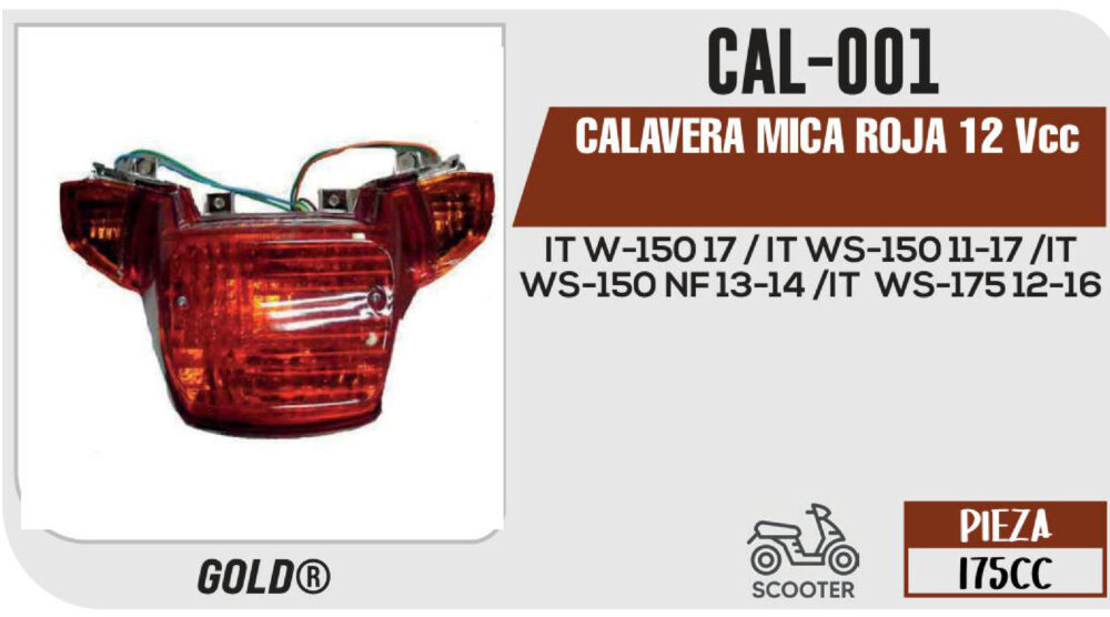 CALAVERA MICA ROJA 12Vcc