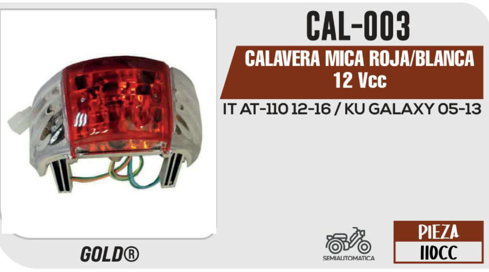 CALAVERA MICA ROJA/BLANCA 12Vcc
