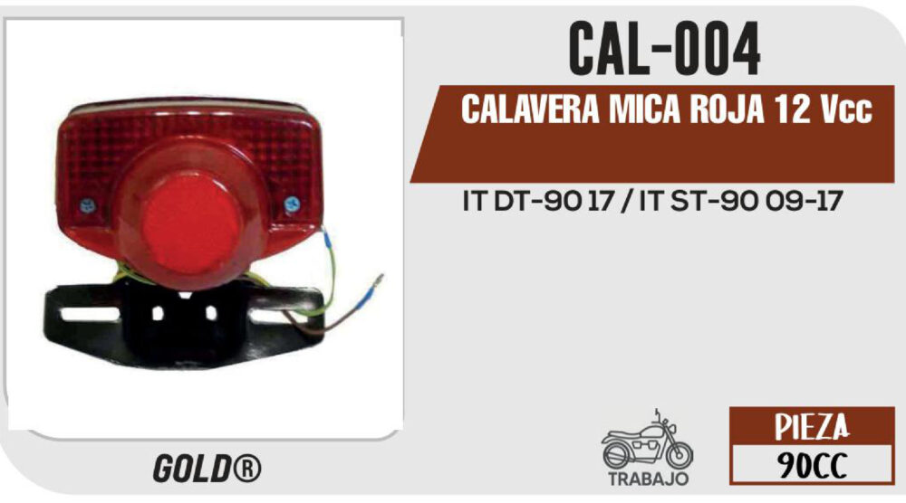 CALAVERA MICA ROJA 12Vcc