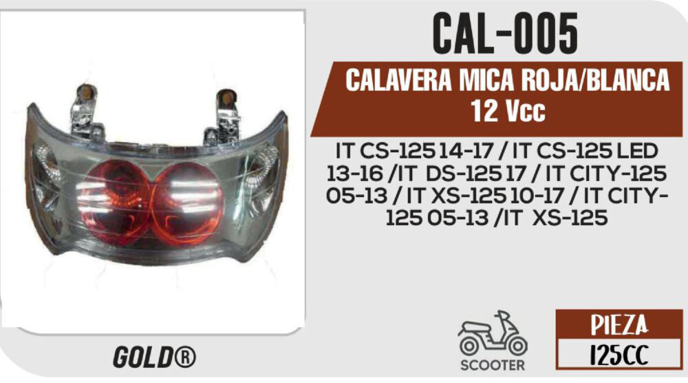 CALAVERA MICA ROJA/BLANCA 12Vcc