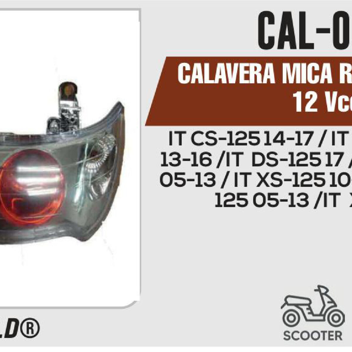 CALAVERA MICA ROJA/BLANCA 12Vcc
