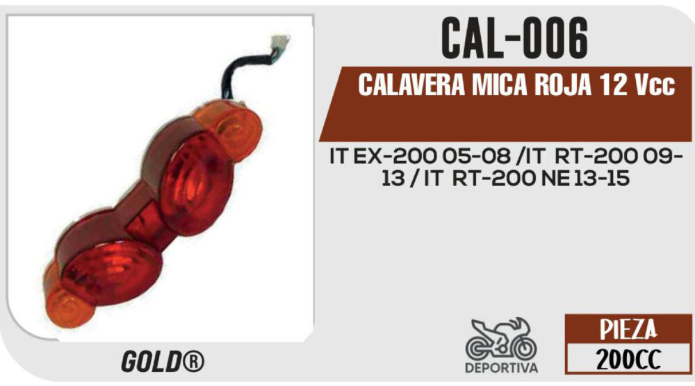 CALAVERA MICA ROJA 12Vcc