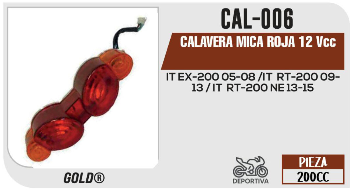 CALAVERA MICA ROJA 12Vcc