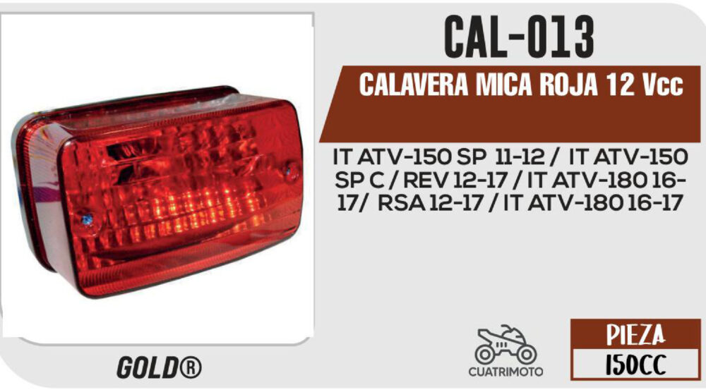 CALAVERA MICA ROJA 12Vcc