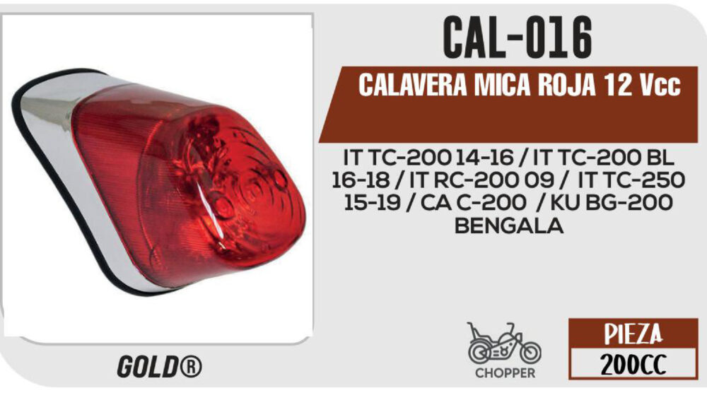 CALAVERA MICA ROJA 12Vcc