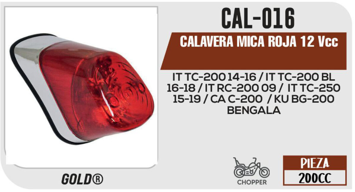 CALAVERA MICA ROJA 12Vcc