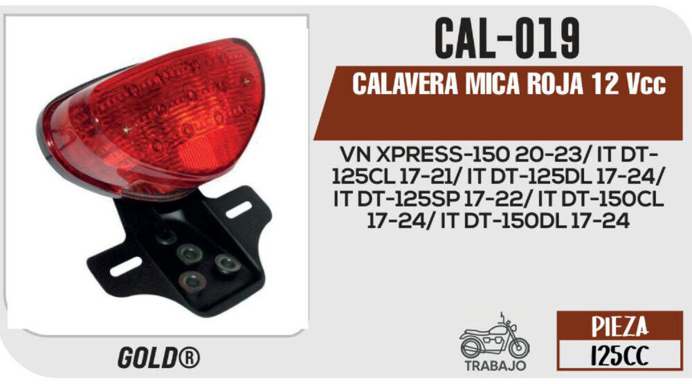 CALAVERA MICA ROJA 12Vcc
