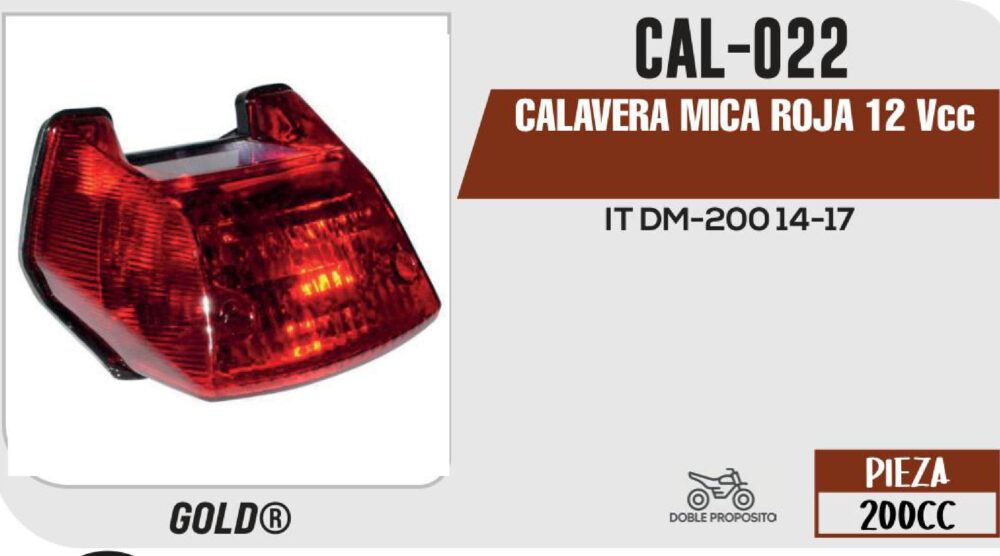 CALAVERA MICA ROJA 12Vcc