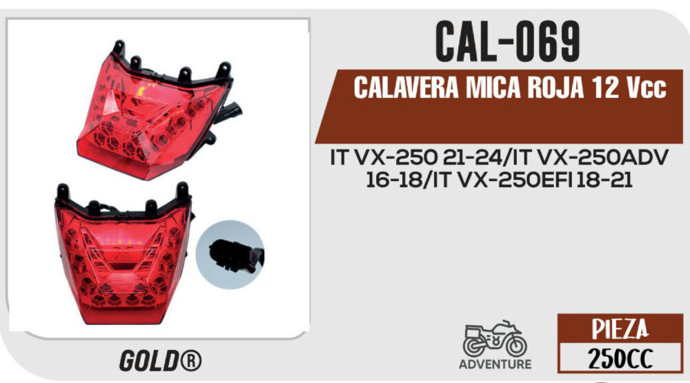 CALAVERA MICA ROJA 12Vcc