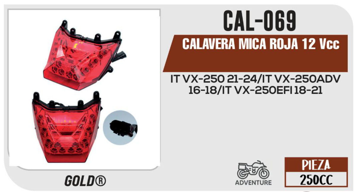CALAVERA MICA ROJA 12Vcc