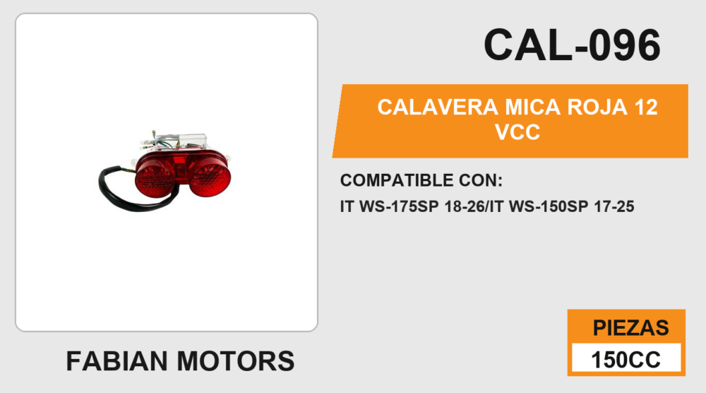 CALAVERA MICA ROJA 12 Vcc
