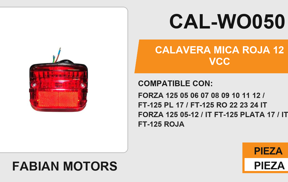 CALAVERA MICA ROJA 12Vcc