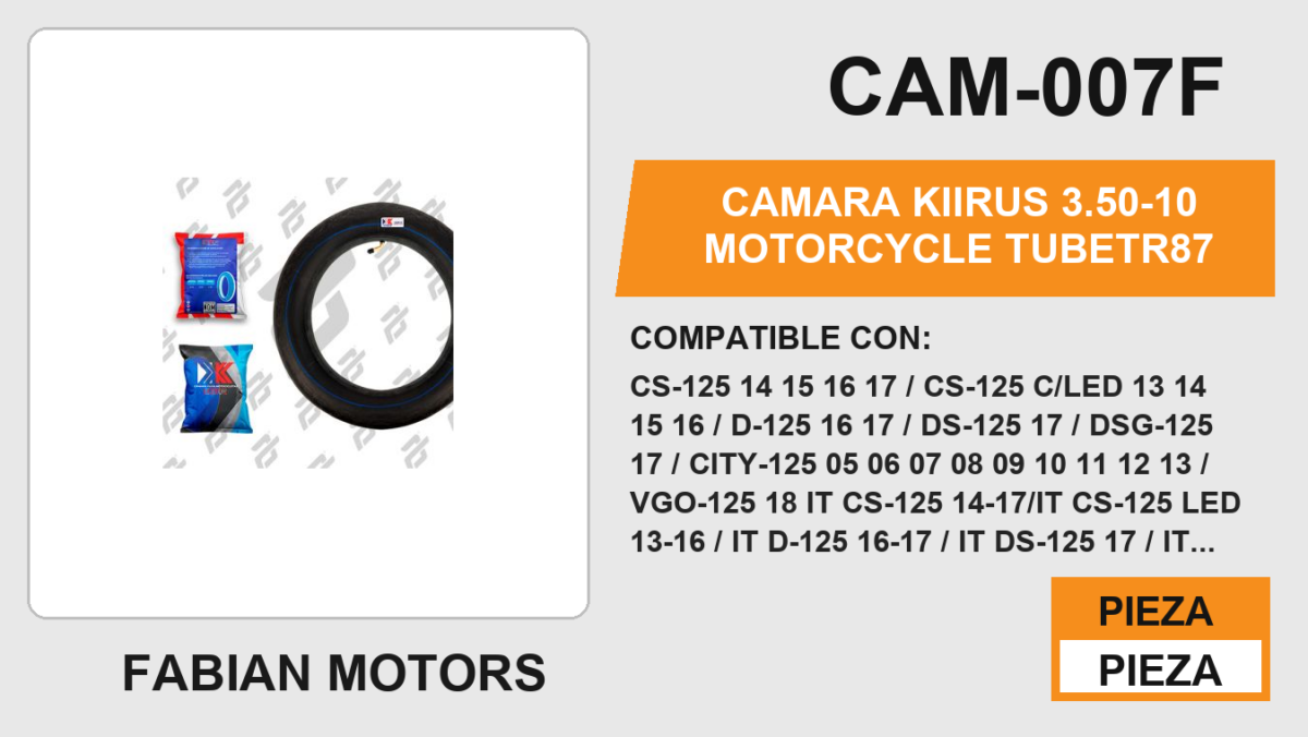 3.50-10 Motorcycle Tube TR87