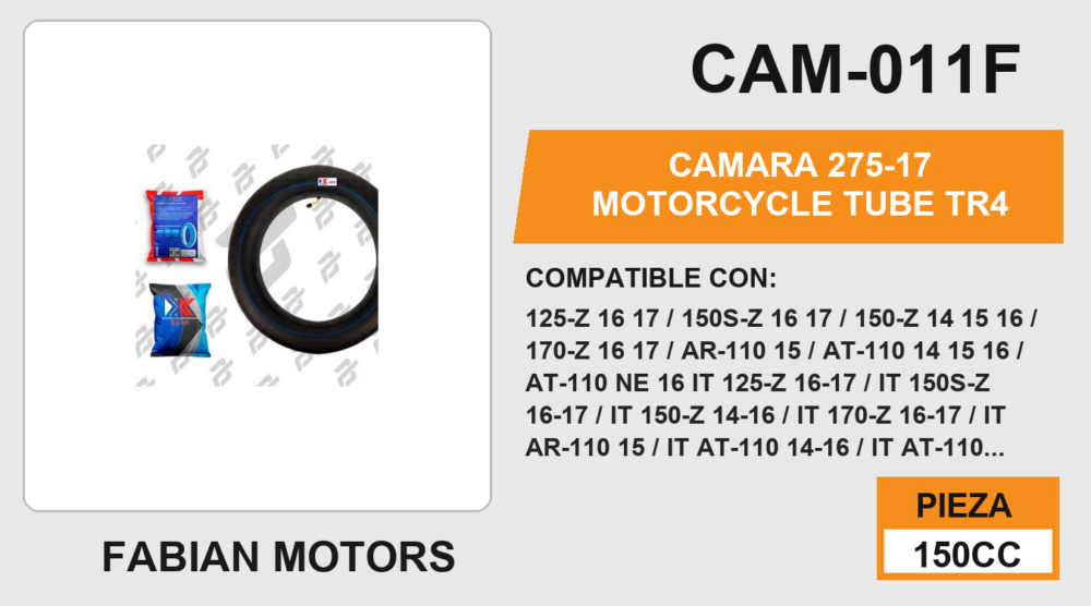 2.75-17 Motorcycle Tube TR4