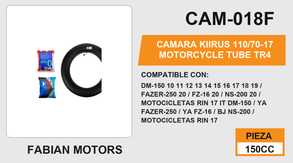 110/70-17 Motorcycle Tube TR4
