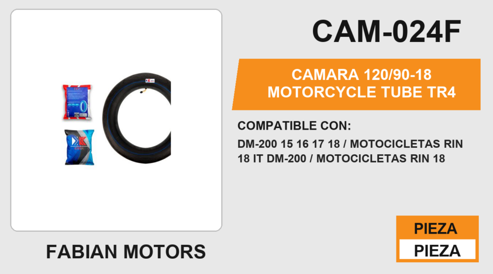 120/90-18 Motorcycle Tube TR4