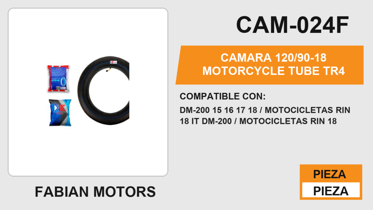 120/90-18 Motorcycle Tube TR4