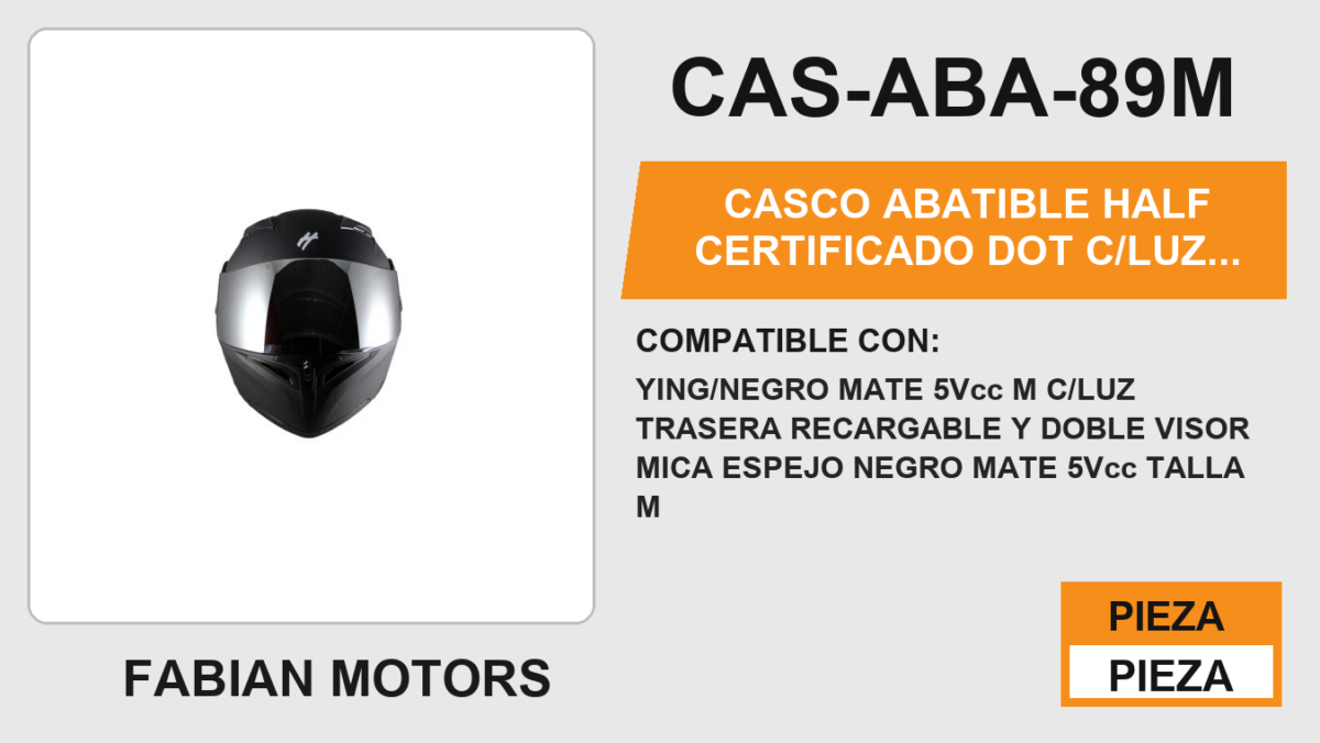 CASCO ABATIBLE YING CERTIFICADO " DOT "