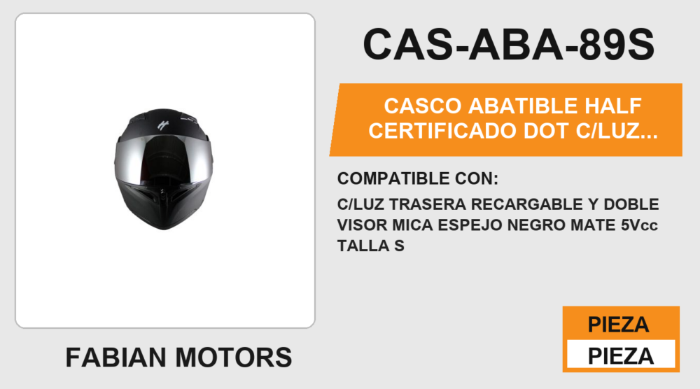 CASCO ABATIBLE YING CERTIFICADO " DOT "