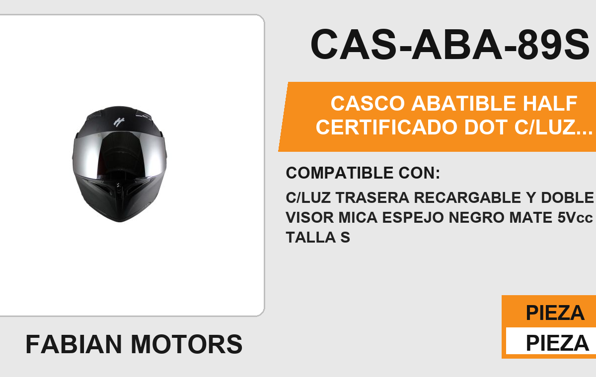 CASCO ABATIBLE YING CERTIFICADO " DOT "