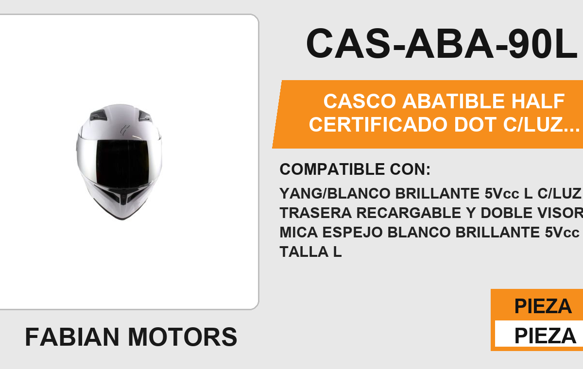 CASCO ABATIBLE YANG CERTIFICADO " DOT "
