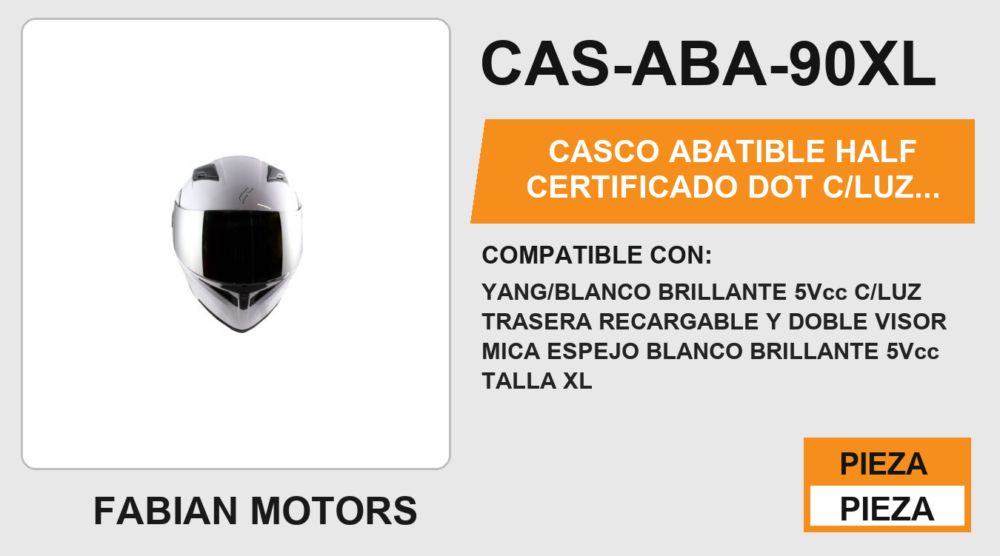 CASCO ABATIBLE YANG CERTIFICADO " DOT "