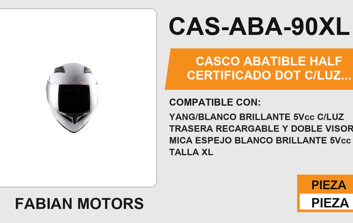 CASCO ABATIBLE YANG CERTIFICADO " DOT "
