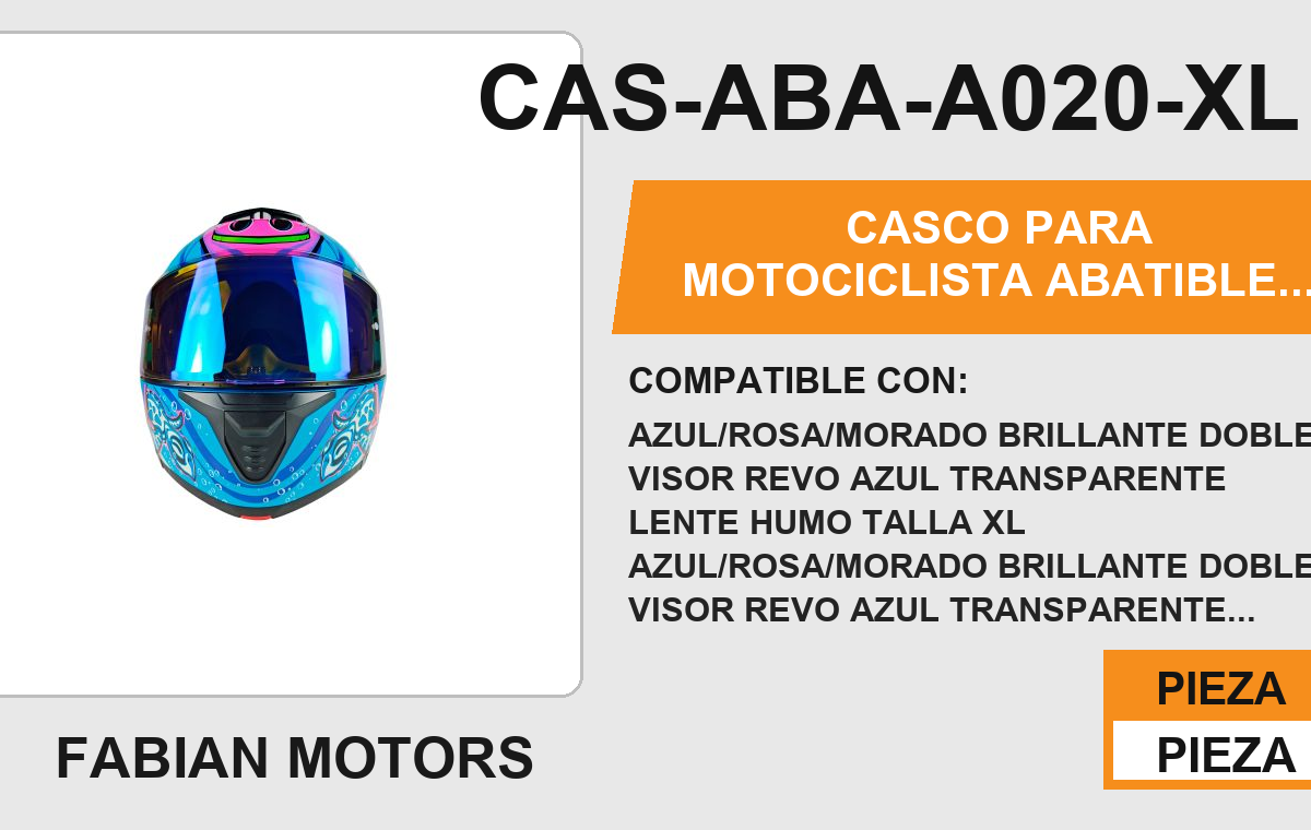 CASCO ABATIBLE CANCUN CERTIFICADO "DOT"