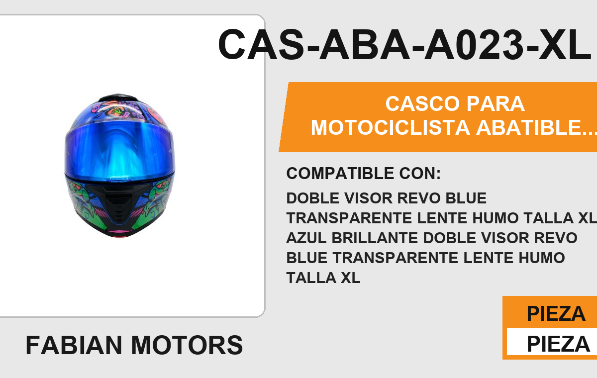 CASCO ABATIBLE BEAR AZUL CERTFIICADO "DOT"