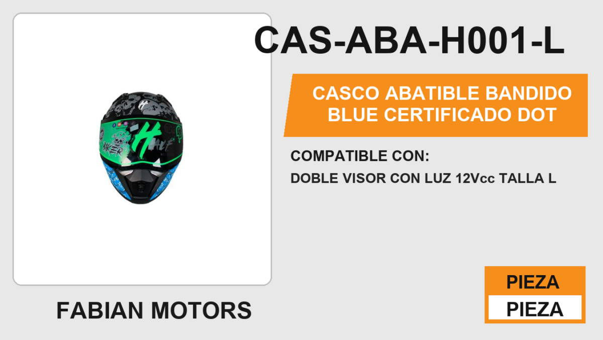CASCO ABATIBLE BANDIDO BLUE CERTIFICADO " DOT "