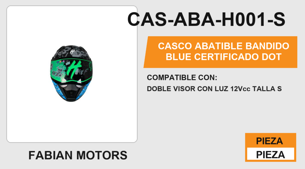 CASCO ABATIBLE BANDIDO BLUE CERTIFICADO " DOT "